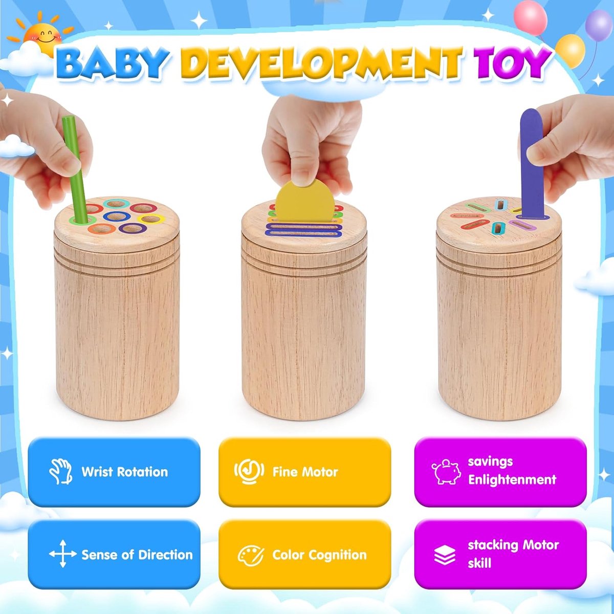 Montessori Babyspeelgoed vanaf 1 jaar, pop-up babyspeelgoed vanaf 12 maanden, oorzaak en gevolg, speelgoed voor baby's met muziek, Montessori- speelgoed, cadeaus voor meisjes en jongens