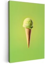 Tableau sur toile 80x120 cm - Décoration murale exclusive Cône - Glace - Vert - Décoration murale salon - Décoration chambre - Accessoires chambre - Peintures sur toile