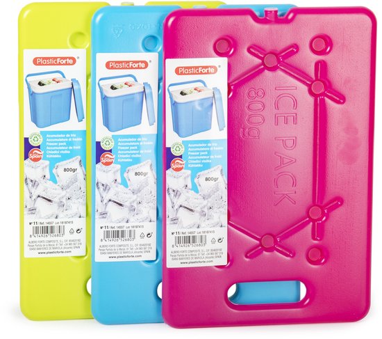 Plasticforte Platte dunne Koelelementen 800 gram - 3x - 30 x 20 x 1.5 cm - blauw - Voor koelbox en koeltas van PlasticForte — afbeelding 3