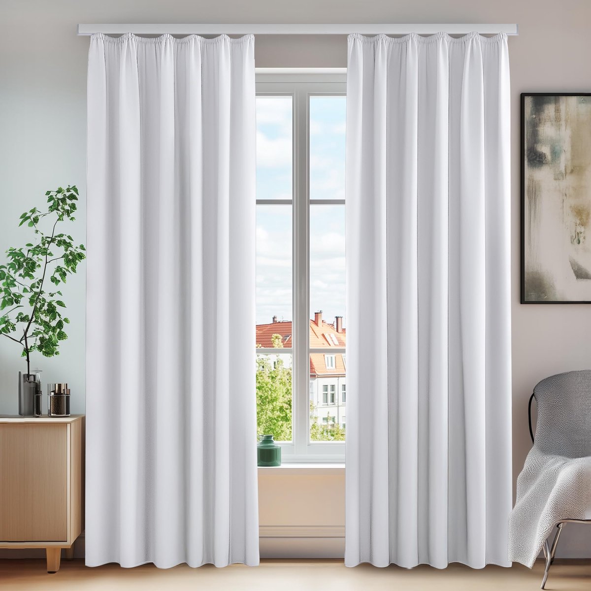 Ibenzoa Stijlvolle Verduisteringsgordijnen Met Thermische Isolatie Voor Optimale Privacy En Comfort grijs