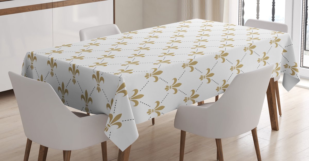 New Bed Bloem Lelies in vintage stijl Rechthoekig tafelkleed voor eetkamer en keuken, zeer duurzaam 140 cm B x 200 cm L