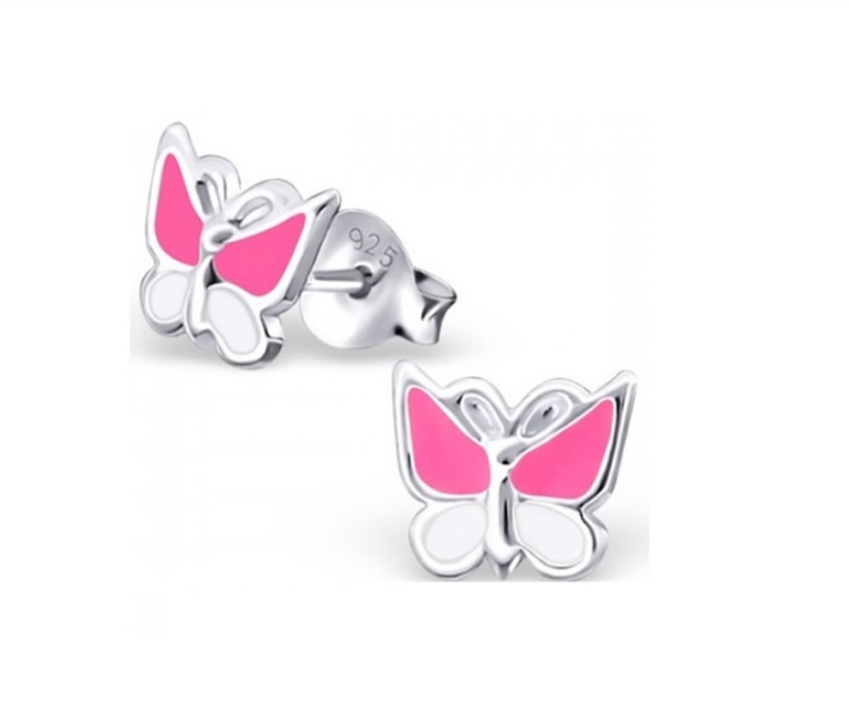 Oorbellen - Kinderoorbellen - 925 Sterling Zilver - Zilver - Vlinder