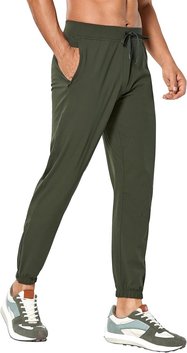 Allecto Plus - Lichtgewicht Sportbroek voor Heren met Elastische Taille en Zijzakken - Joggingbroek voor Sport - Zwart - Maat 61/30/32 cm