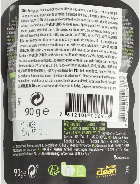Isostar Actifood - Energieboost - Appel - 8 x 90 gr — afbeelding 4