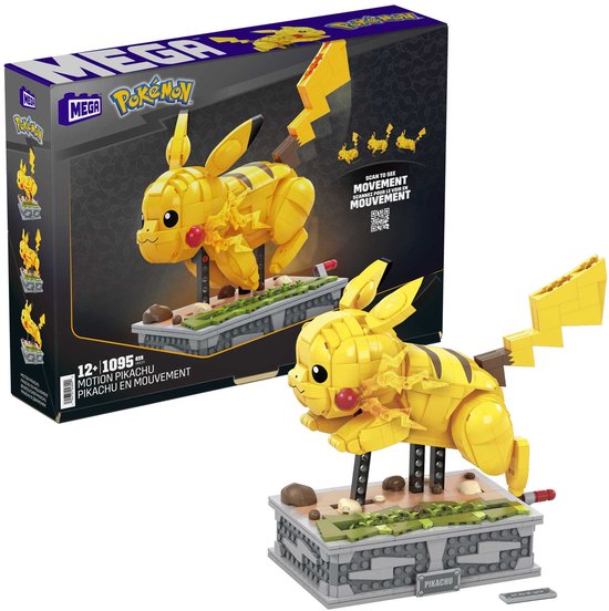 MEGA Pokémon Bewegende Pikachu - 1095 blokken - Bouwstenen
