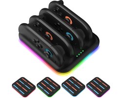 PlayCool RGB LED Oplaadstation Quad Charger 4 Joy-Con voor Nintendo Switch 2