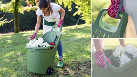 Tuinkar - Tuintrolley - Afvalkar - Afvaltrolley - Kruiwagen - 50 Liter - Grijs