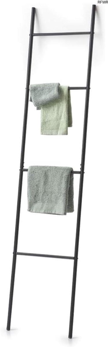 RFWR® Ladder Handdoekhouder van Metaal - Zwart - 38 x 2 x 176 cm