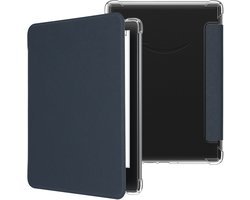 kwmobile ereader hoesje geschikt voor Amazon Kindle Paperwhite (2024) / Colorsoft hoes - E reader flip case met magneetsluiting - Kunstleren e book sleeve - In donkerblauw