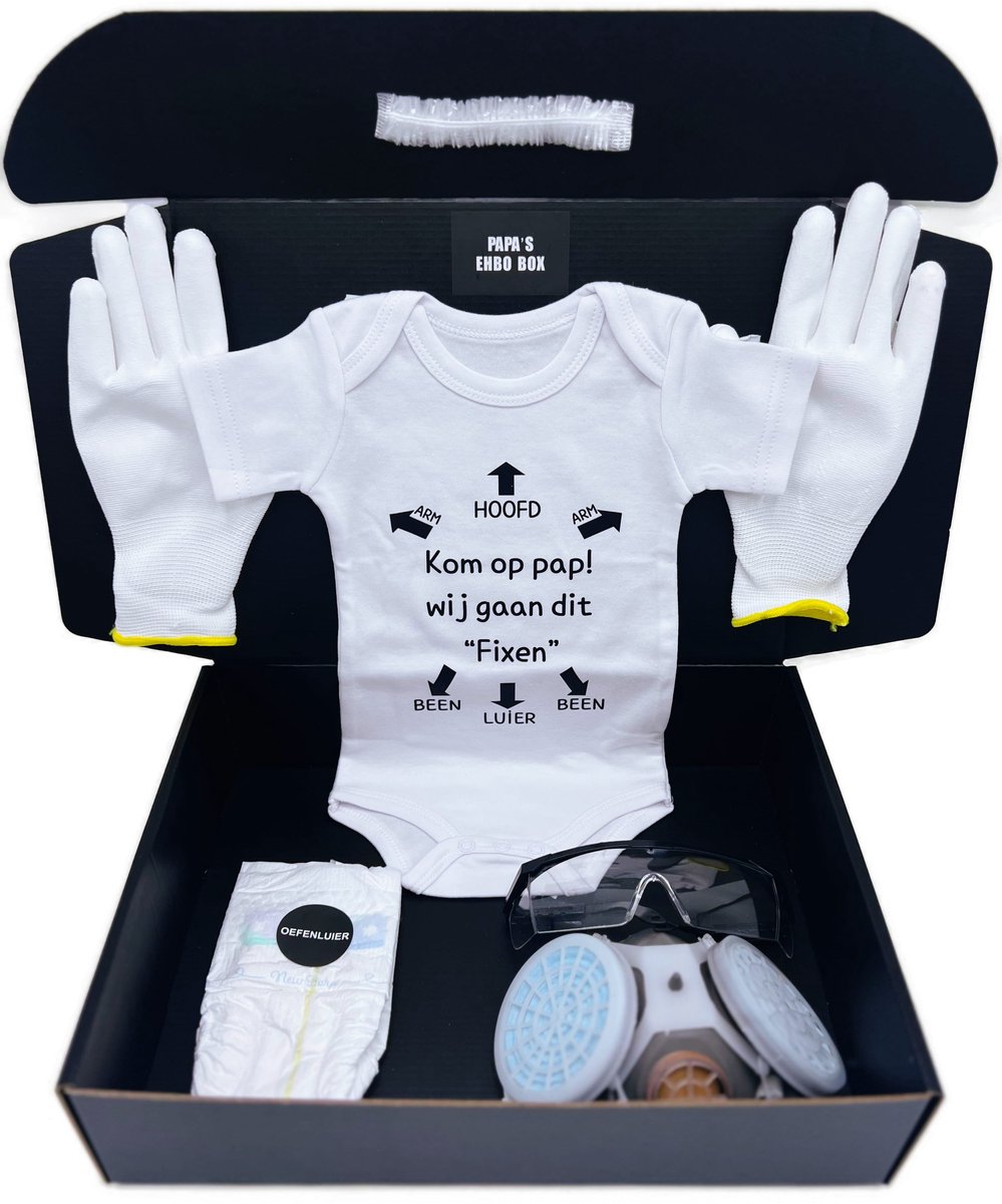 Wij gaan dit "FIXEN" pap! Papa's EHBO box - overlevingspakket voor een aanstaande vader - kan ook rechtstreeks als cadeau worden verstuurd.