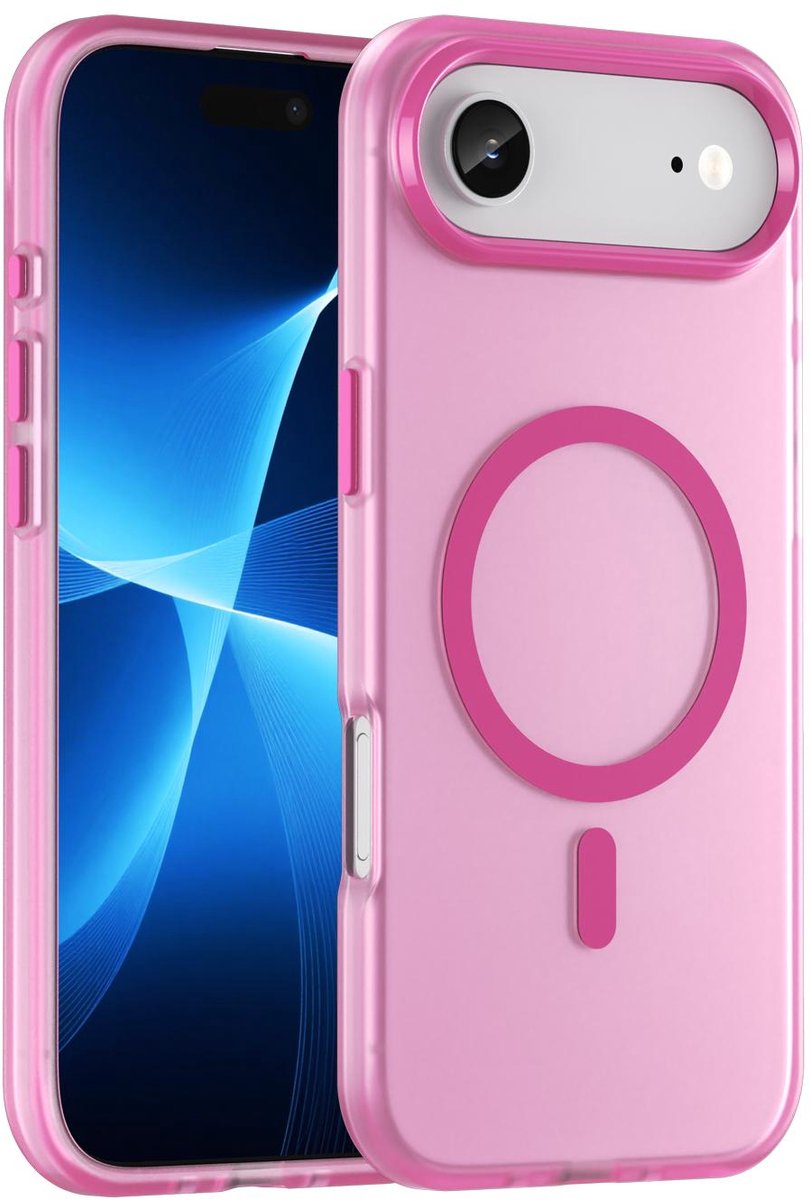 Mobigear Hoesje geschikt voor Apple iPhone Air MagSafe Telefoonhoesje Hardcase | Mobigear Shockproof Backcover | Geschikt voor MagSafe | Geschikt voor Draadloos Opladen met Magnetische Ring | Geschikt voor MagSafe Case - Roze