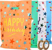 Feestio Uitdeelzakjes 100 Stuks - 17 x 25 cm - Snoepzakjes - Traktatie Zakjes Kinderfeestje - Cadeauzakjes Cadeautasjes - Verjaardag