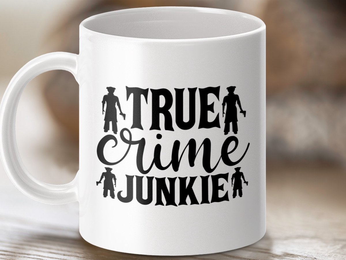 true crime mok, misdaad cadeau, cadeau idee, mok cadeau, true crime fan, crime junkie mok, misdaad junkies, true crime thema, fan mok, koffie mok, thee mok, politie cadeau, detective mok