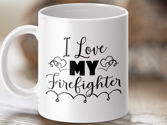 brandweerman liefde, brandweerman cadeau, romantische mok, ik hou van mok, brandweerman vrouw, thee mok cadeau, liefdes cadeau, speciale mok, mok met boodschap, brandweer echtgenoot, brandweerman held, persoonlijk cadeau, mok voor hem