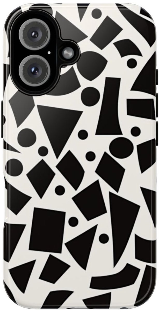 Zwart-Wit Geometrisch Abstract Patroon – Telefoonhoesje Geschikt voor iPhone 16