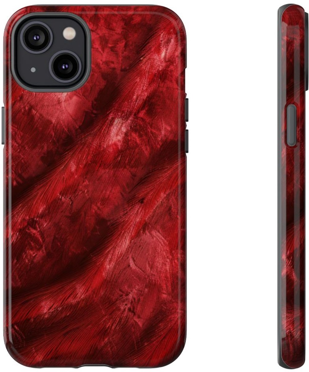 Rode Fluwelen Textuur – Telefoonhoesje Geschikt voor iPhone 14 Plus