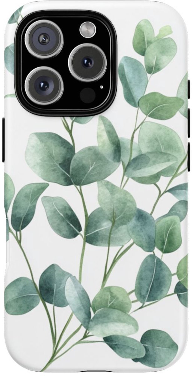 Aquarel Eucalyptusbladeren – Telefoonhoesje Geschikt voor iPhone 16 Pro