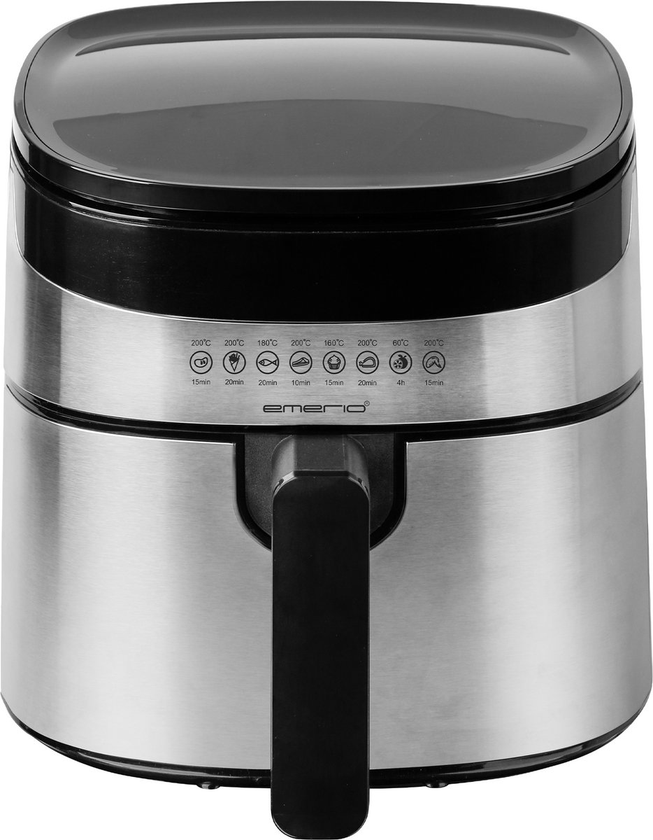 Emerio AF-129084 - ggrote digitale heteluchtfriteuse Frituren zonder extra olie 4.5 liter inhoud 8 automatische programma's Cool Touch BPA-vrij snel opwarmen 1300 watt