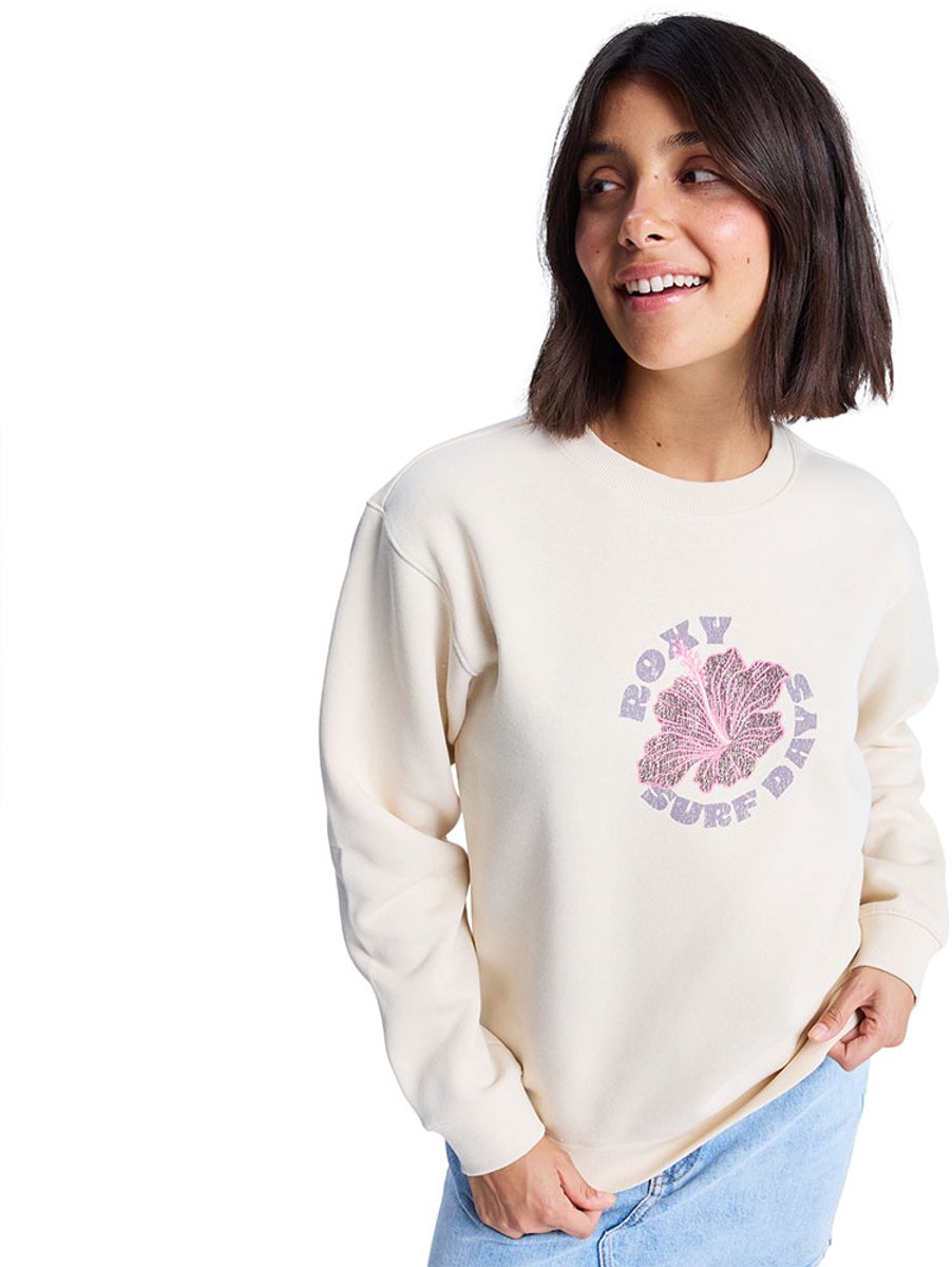 Roxy Surf Stoked Vintage Sweatshirt XS Vrouw Parchment