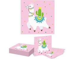 20 stuks Lama verjaardagsfeest servetten - Alpaca Lama verjaardagsservetten - decoraties - Mexicaanse cactus servetten - cadeau voor baby shower - feestartikelen