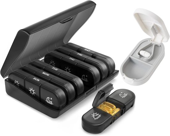 Tablettenbox 7 dagen 's ochtends middags 's avonds met tabletverdeler
