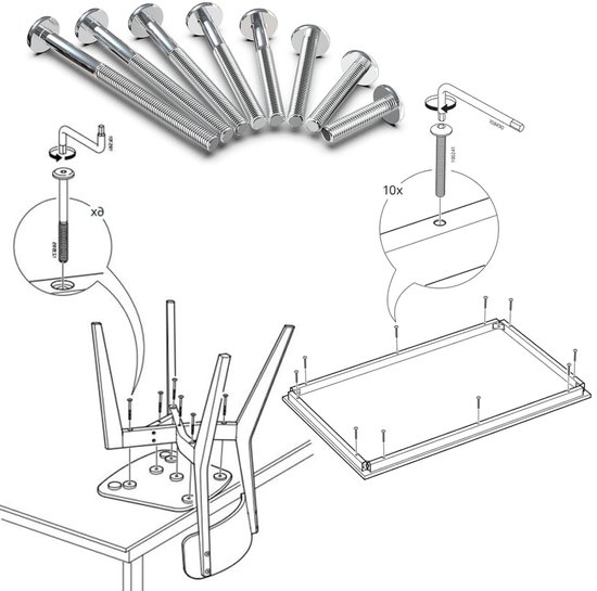 Schroef met verzonken kop, met schroefdraad M6, binnenzeskant SW4 - in de Häfele België Shop