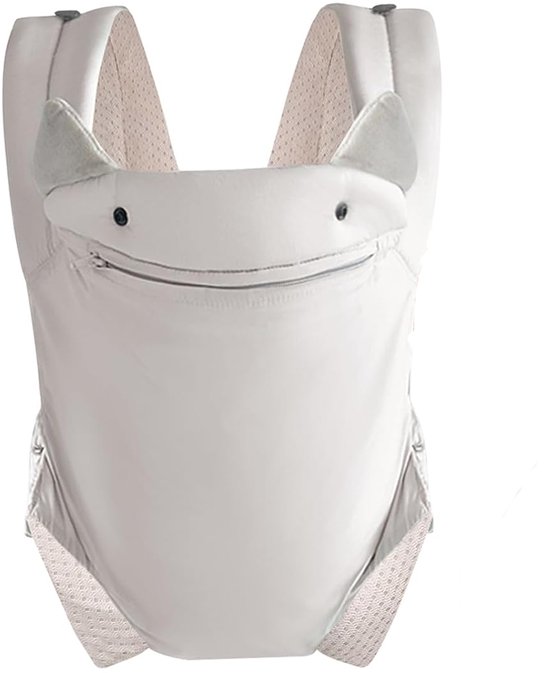 Draagzak-draagdoek-draagzak baby-Draagzak voor pasgeborenen tot peuters - Ergonomische draagzak - Verstelbare, ademende katoenen draagzak - Babyrugzak - Wit - 47x12cm