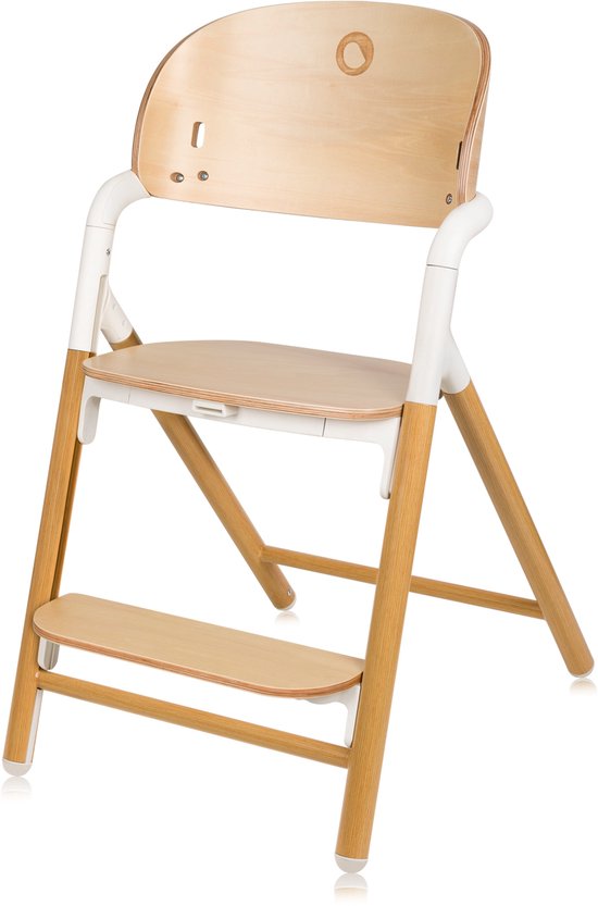 Chaise haute en bois Lionelo Celia 3 en 1 – De Bébé à adulte – Siège et repose-pieds réglables – Harnais 5 points – Revêtement en Eco– Comprend BabySet et plateau – Capacité de charge jusqu'à 90 kg