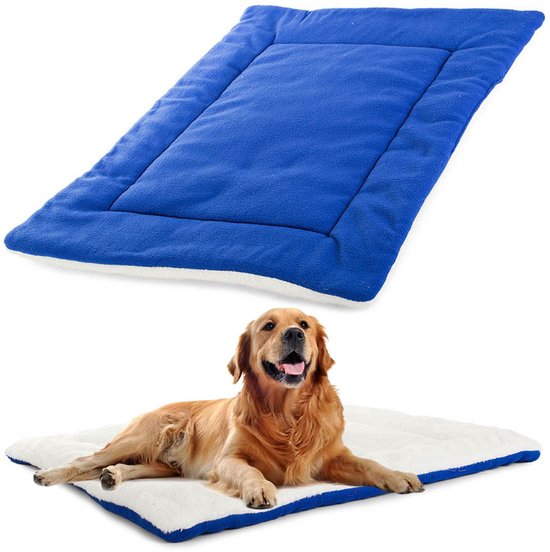 Hondenbed - 70 x 55 CM - Hondendeken - Vetbed - Hondenmand - Benchmat - Bench Mat - Dierenmat - Deken - Droogloopmat - Hondenkussen - Dierenkleed - Benchvacht - Hondenkleed - Hondenmand - Wasbaar - 70 x 55 cm - Large Bl