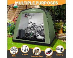 Chihee Bicycle Covers Shelter Bicycle Sheds Travel Bike Tent Portable Waterproof Bike Cover for 2-3 Bikes 2 Doors Outdoor Storage for Motorcycle Garden Tools Lawn Mower All Seasons