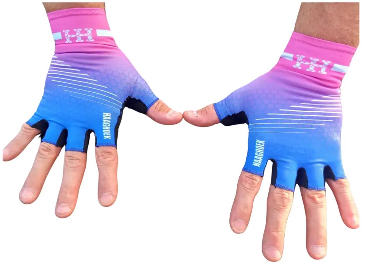 Haaghoek Fietshandschoen – Roze Blauw – Large – 1 Paar – Limited Edition