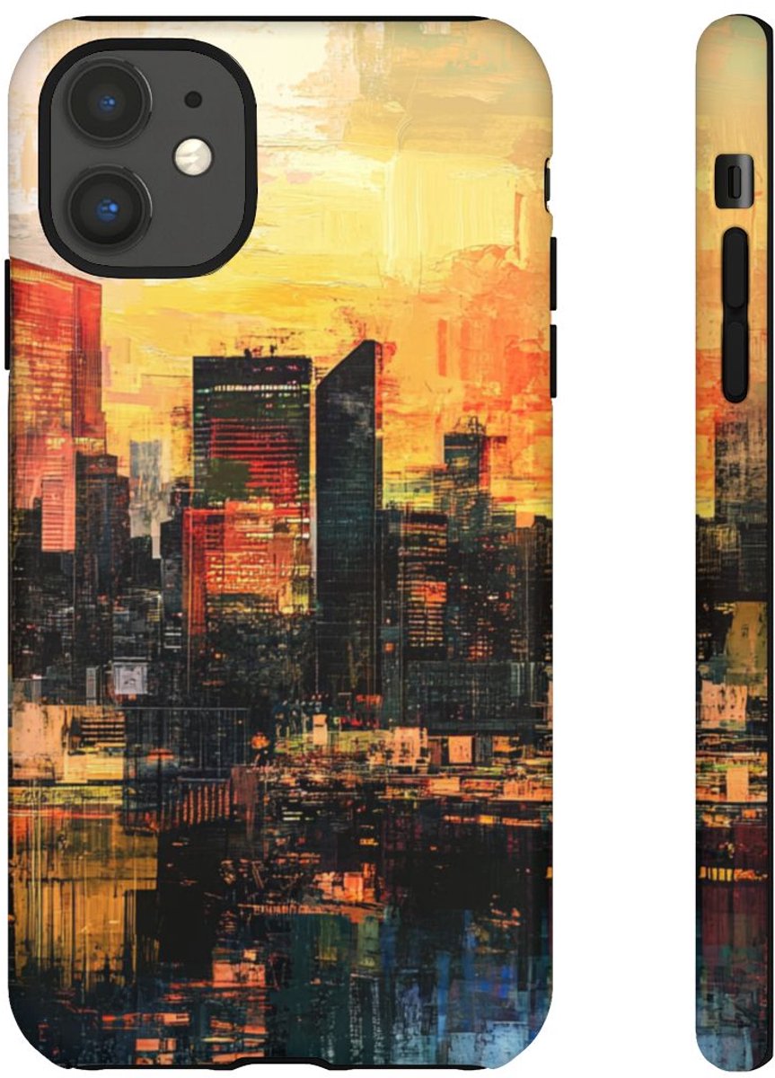 Abstracte Stedelijke Zonsondergang – Telefoonhoesje Geschikt voor iPhone 11