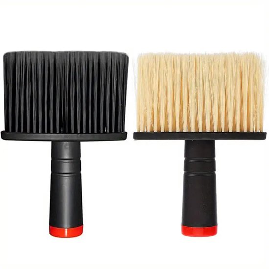 2 Stuks Professionele Nekborstel Set, ABS Kunststof Handvat met Zachte Nylonharen, Ergonomisch Ontwerp voor Haar Knippen en Salon Gebruik