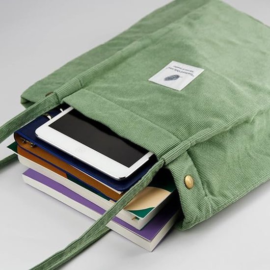 Sac fourre-tout en velours côtelé, joli sac à bandoulière pour femme avec poche intérieure, idéal pour le travail, la plage, les voyages et le shopping