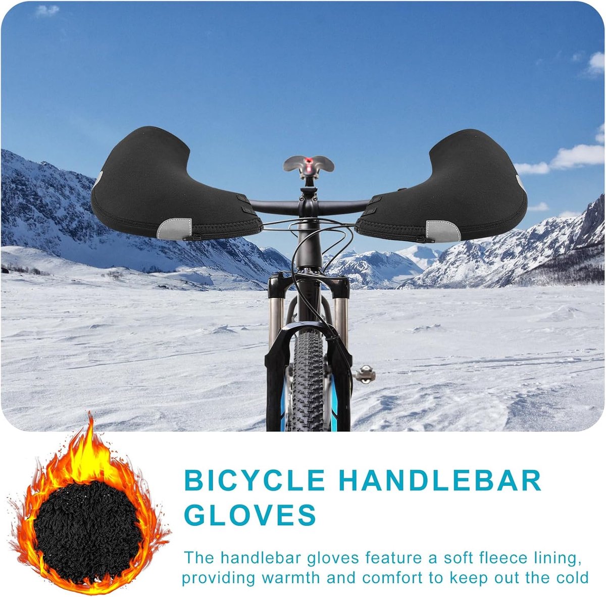 WOBS handwarmers voor op de fiets Bike Pogies - Urban Black