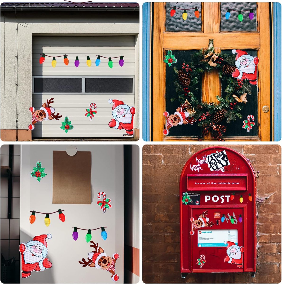 30 Stks Merry Christmas Garage Deur Magneten Decoratie Garagedeur Kerst Decoraties Set Garage Deur Decor Magnetische Decoraties Kerst Koelkast Magneten Decals voor Outdoor Xmas Vakantie Auto