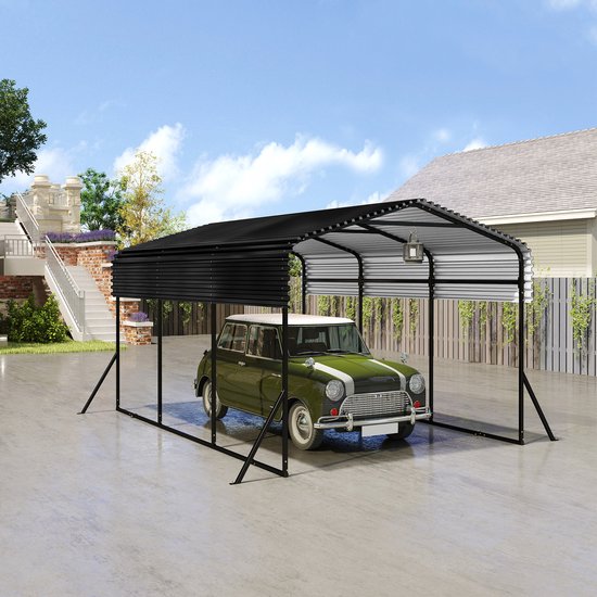 Extra grote metalen carport, tent, garage, robuuste autoberging, buitengarage, bootopslag, garage, tent, opbergtent, kampeertent - 10x15FT - 450×300×250cm van VOUNOT — afbeelding 5