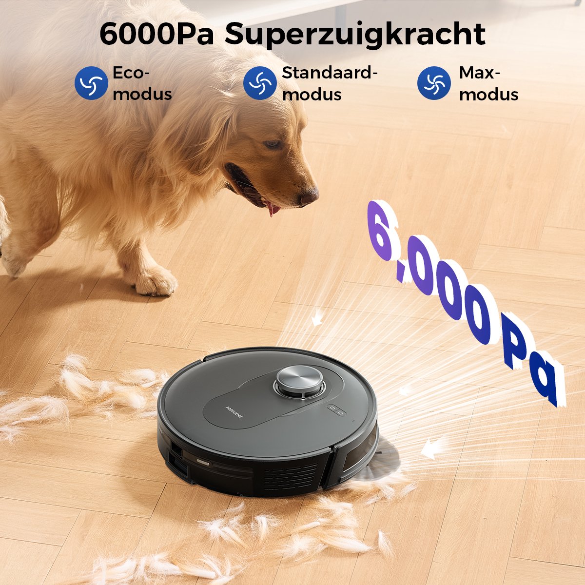 Afbeelding 2 van Proscenic Q8 Max - Robotstofzuiger met Dweilfunctie - 6,000 Pa Zuigkracht -met Reinigingsstation 3 L