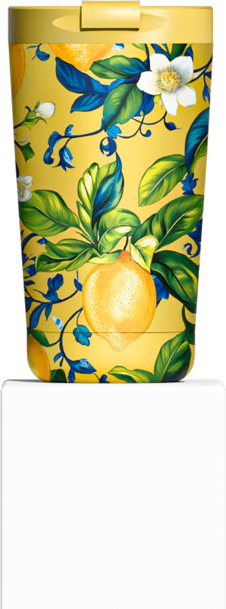 IZY Thermomok - Sicilië - Giallo Limone - 350ML - Inclusief donatie - Koffiebeker to go - Thermosbeker - RVS - 6 uur lang warm - 350 ml