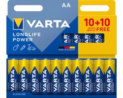 Varta Longlife Power AA - Alkaline Batterijen - 20 Stuks