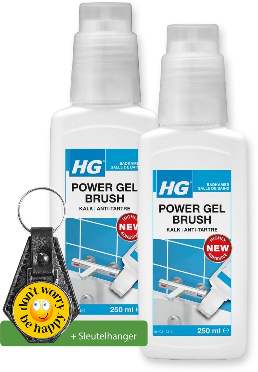 HG power gel brush kalk - 2 Stuks - inclusief sleutelhanger