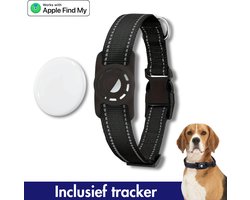 Tracker hond zonder abonnement - Geschikt voor Apple Find My – Halsband geschikt voor AirTag – Inclusief tracker - Onbeperkte lokalisering - Zonder abonnement – MFi gecertificeerd door Apple - Waterdicht – Met geluidssignaal - Fynda - Maat S