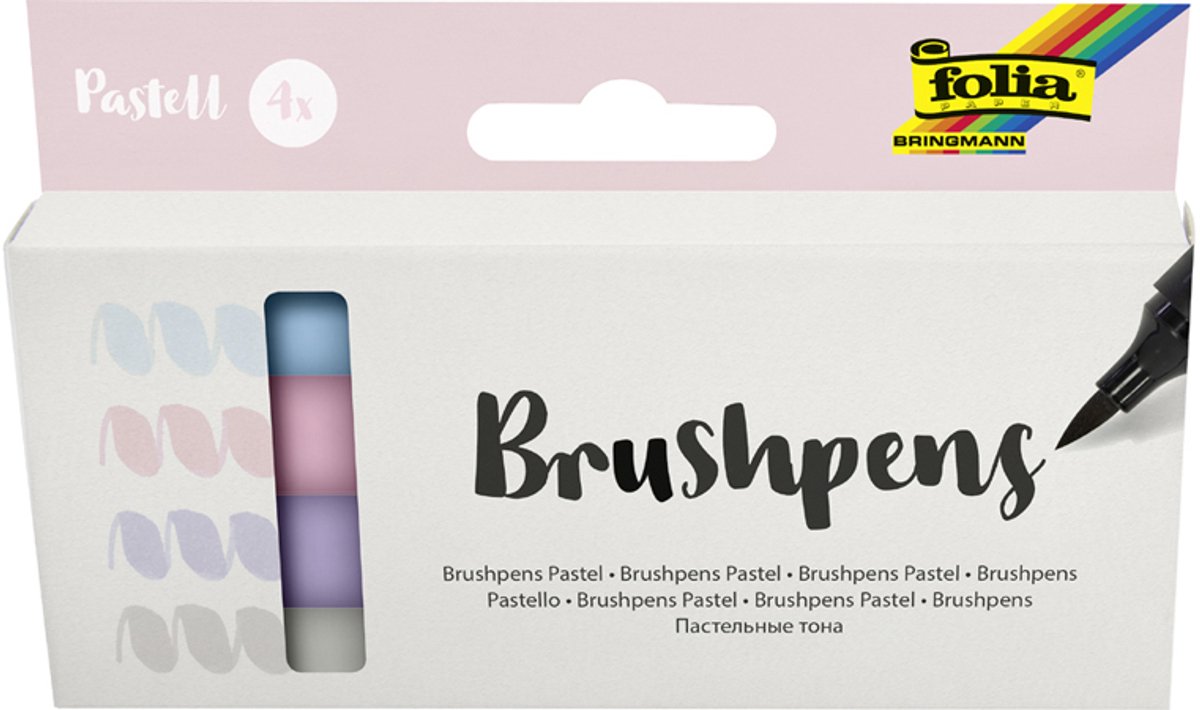 Folia Brushpennen Pastelkleuren - 4 stuks