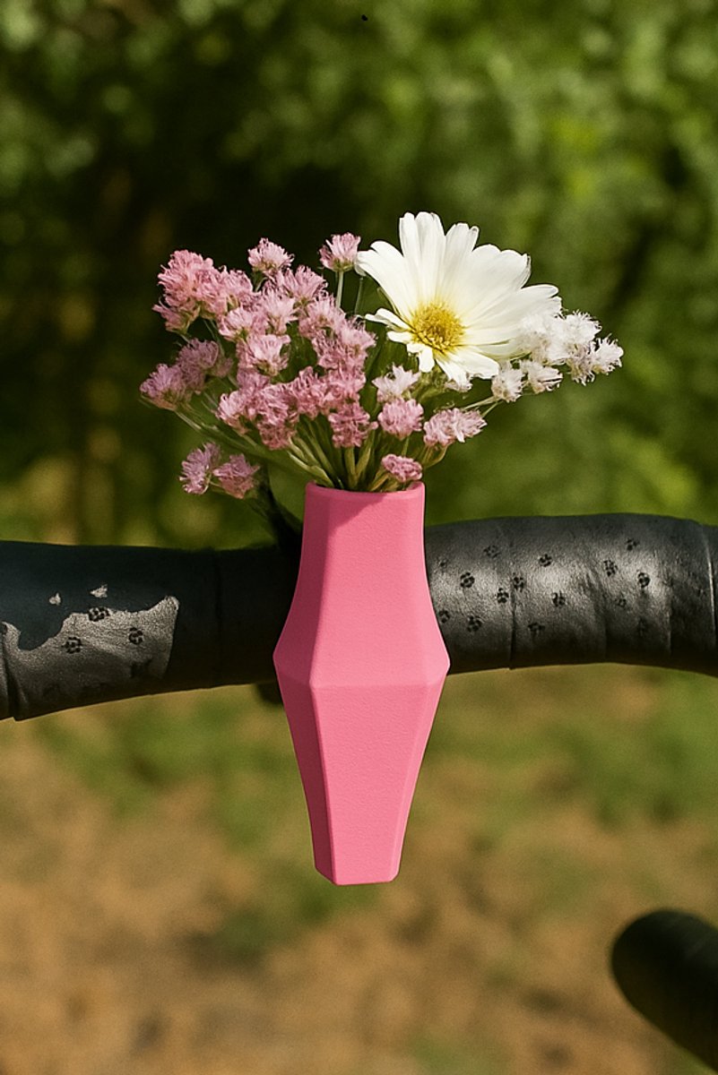 LuukyBB - Fiets Vaas - Roze - Bloemenvaasje voor op Fiets of Step Vaasje - Bloemenvaas Stuurvaas Fietsstuur Stuur - Kind Kinderen Damesfiets Dames Bakfiets Bak - Accessoires Musthave