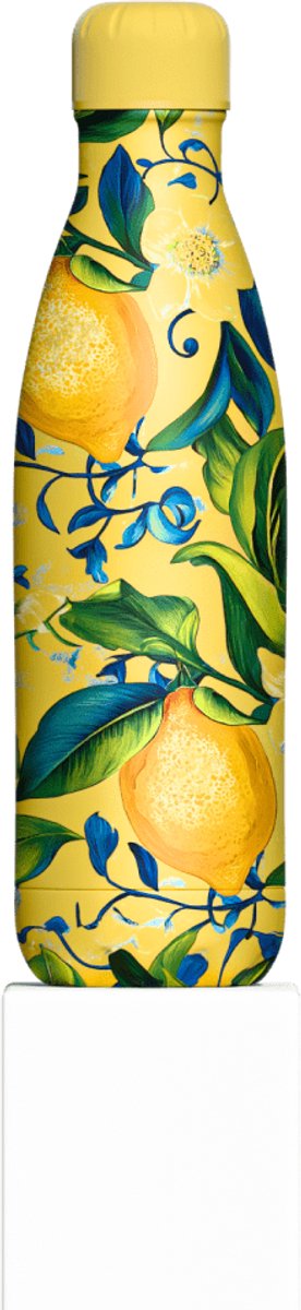 IZY Drinkfles - Sicilië - Giallo Limone - Inclusief donatie - Waterfles - Thermosbeker - RVS - 12 uur lang warm - 500 ml