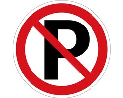 Parkeren verboden sticker - 40 cm