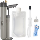 SURVEX Waterfilter XL 8000L – Reverse Osmosis – Waterzuiveringspomp Survival & Outdoor – Water Filter BPA-vrij – Noodpakket voor Thuis – Complete Set Waterzuiveringsapparaat – Waterfles voor Overlevingspakket – Grijs