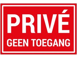 Privé geen toegang sticker - 18 x 12 cm