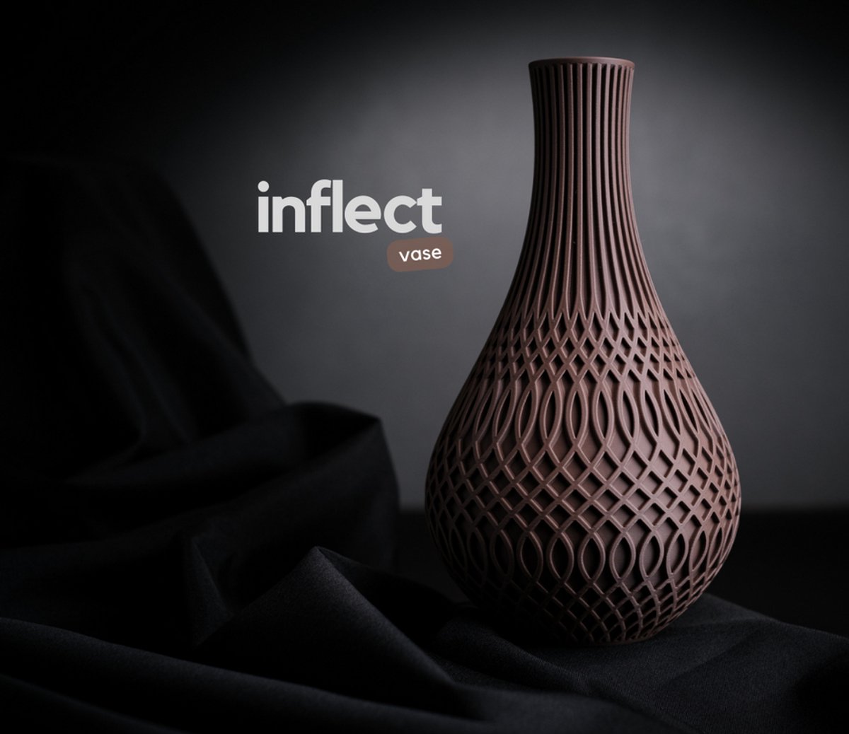 Morphitoys Inflect – Vaas – Design Vaas – PETG – Bruin glans