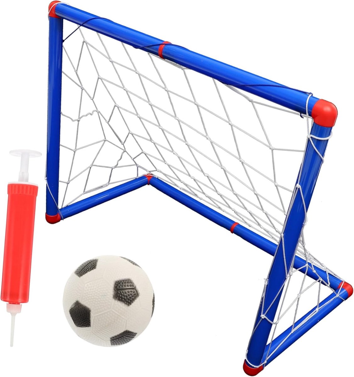 1 set buitenvoetbaldoelen, speelgoedset, hoge voetbaltrainingsdoelen met opblaasbaar net en accessoires voor buitenspellen